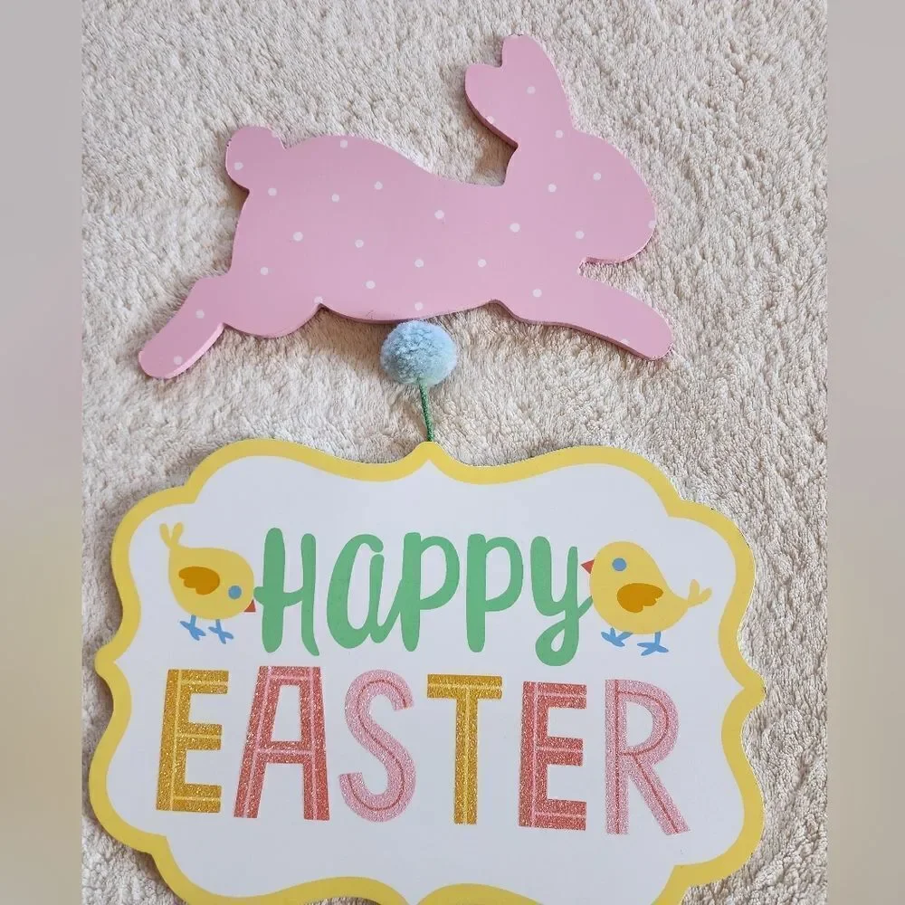New easter wooden indoor wall decor 22' long
